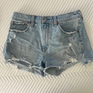 Abercrombie Light Distressed Jean Short